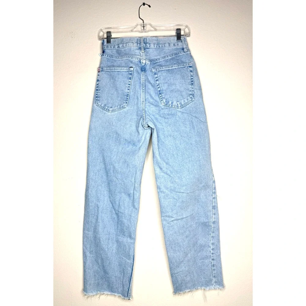 BDG 26x27 High Rise Baggy Blue Distress Jeans Button Zip Straight Flare Button - Picture 2 of 14